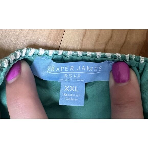 DRAPER JAMES RSVP Dress Women's Size 2X Puff Sleeve Gingham Mint Green - Picture 2 of 8